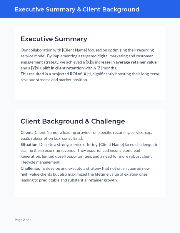 Agency Case Study: Retainer Growth & ROI